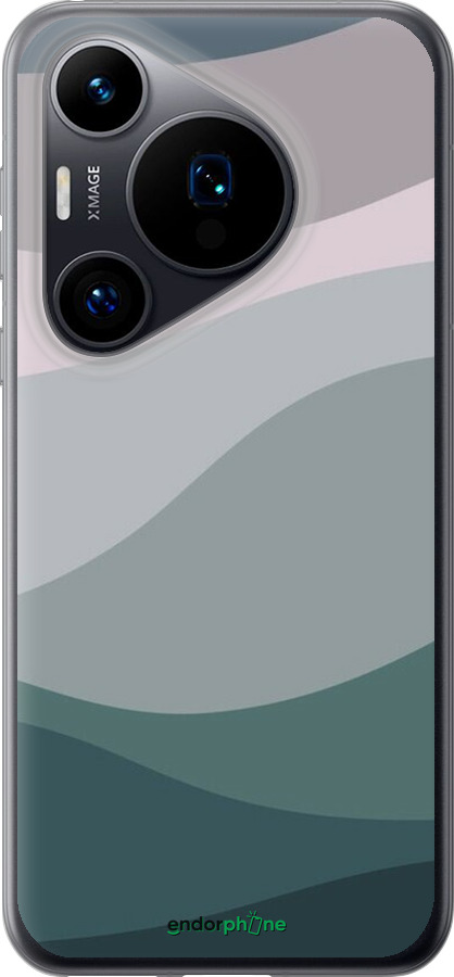 Силиконовый чехол С фиолетовым и бирюзовым ретро-стилем и волнами для Huawei Pura 70 - 6533u-3703 изображение 