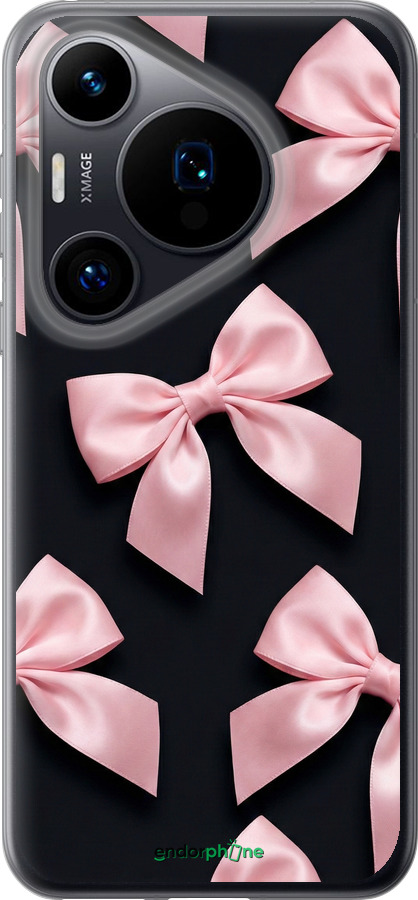 Силиконовый чехол Coquette Ribbons Dark Coquette для Huawei Pura 70 - 6767u-3703 изображение 