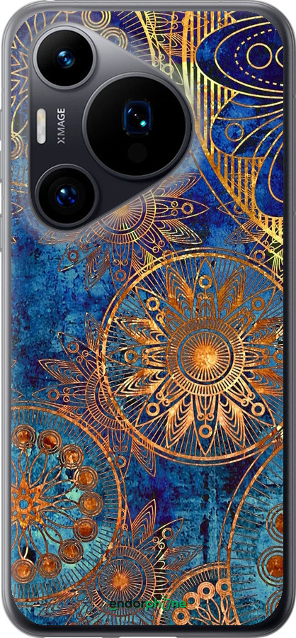 Силиконовый чехол Золотой узор для Huawei Pura 70 - 678u-3703 изображение 
