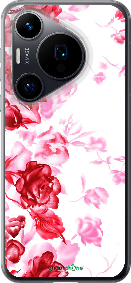 Силиконовый чехол Нарисованные розы для Huawei Pura 70 - 724u-3703 изображение 