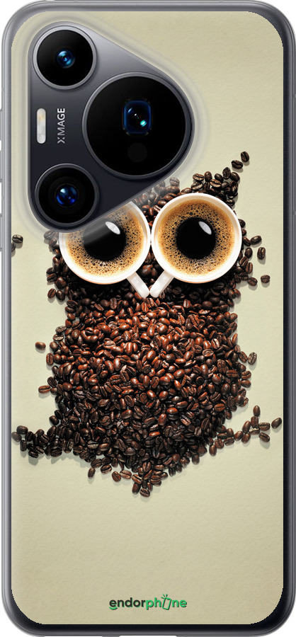 Силиконовый чехол Сова из кофе для Huawei Pura 70 - 777u-3703 изображение 