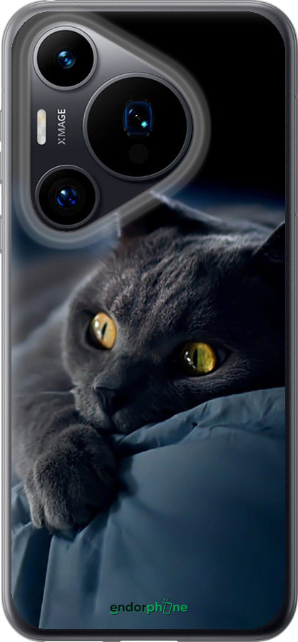 Силиконовый чехол Дымчатый кот для Huawei Pura 70 - 825u-3703 изображение 