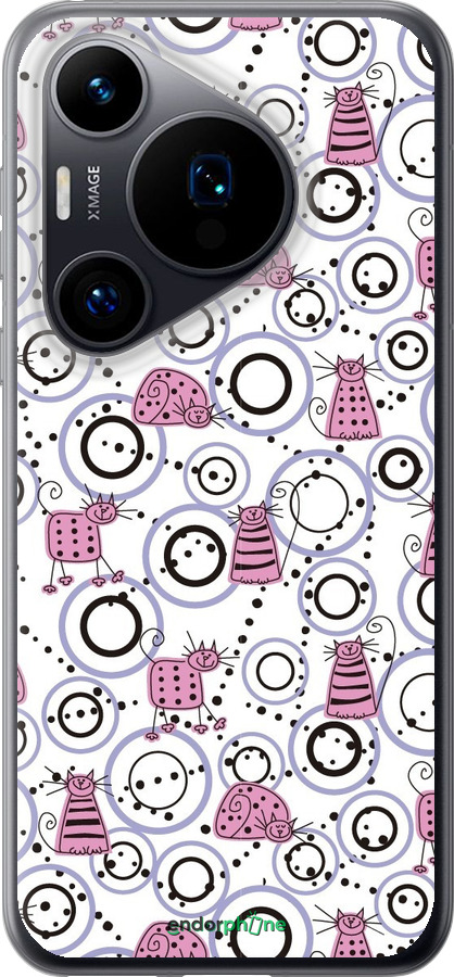 Силиконовый чехол Смешные коты для Huawei Pura 70 - 907u-3703 изображение 