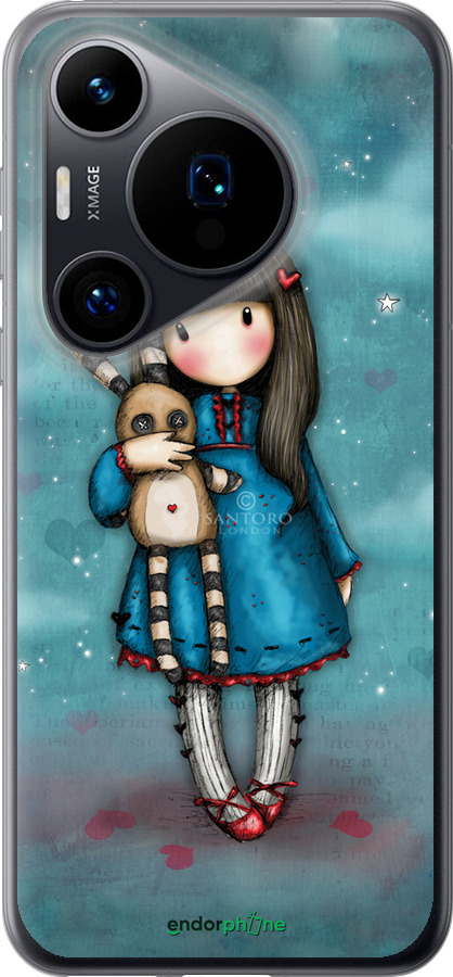 Силиконовый чехол Девочка с зайчиком для Huawei Pura 70 - 915u-3703 изображение 