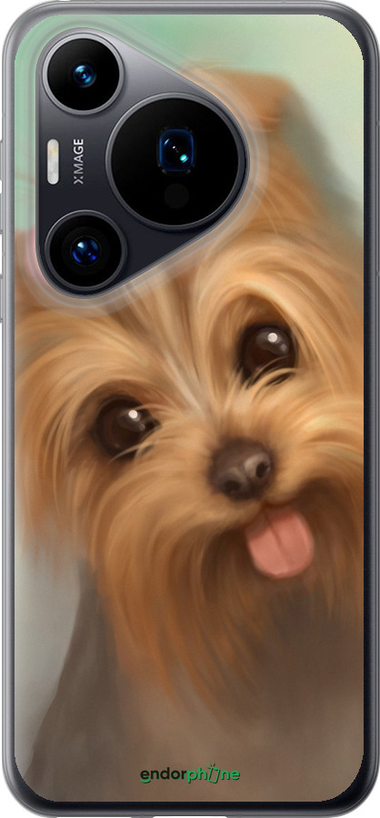 Силиконовый чехол Нарисованный йоркширский терьер для Huawei Pura 70 - 928u-3703 изображение 