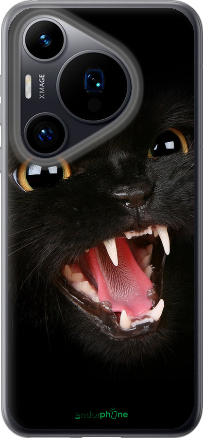 Силиконовый чехол Чёрная кошка для Huawei Pura 70 - 932u-3703 изображение 