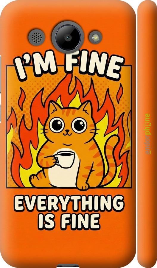 3D пластиковий матовий чехол Funny Cat для Huawei Y3 2017 - 6786m-991 изображение 