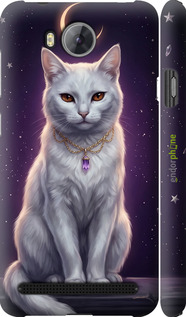 3D пластиковий матовий чехол Mystic White Cat Gothic Dark Purple Gold для Huawei Y3II / Y3 2 - 6805m-495 изображение 