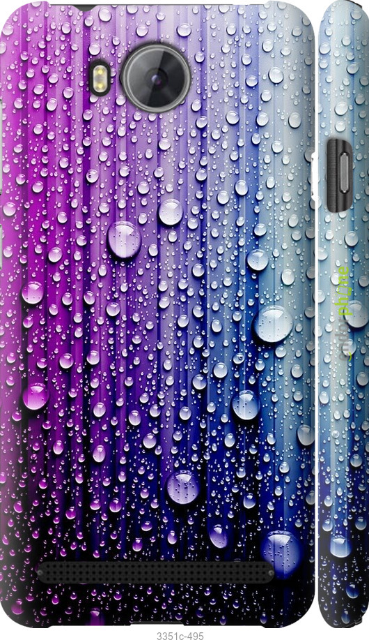 

3D пластиковий матовий чохол "Краплини води" для Huawei Y3II / Y3 2, Синій