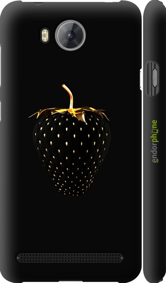 

3D пластиковий матовий чохол "Чорна полуниця" для Huawei Y3II / Y3 2, Чорний