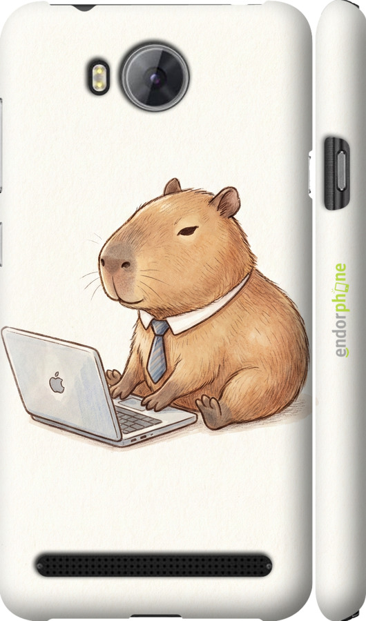 3D пластиковый матовый чехол Funny Capybara CEO Working для Huawei Y3II / Y3 2 - 6777m-495 изображение 