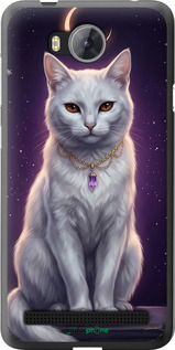 2D пластиковий chehol(1620) - TRANSLATE NOT EXISTS 'Mystic White Cat Gothic Dark Purple Gold' dlya(1621) - TRANSLATE NOT EXISTS Huawei Y3II / Y3 2 - 6805t-495 изображение 1