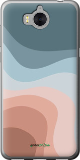 2D пластиковый чехол С синими и розовыми волнами в стиле ретро для Huawei Y5 2017 - 6532t-992 изображение 
