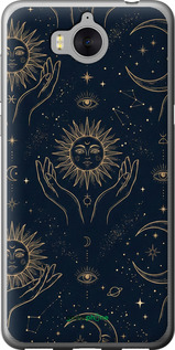 2D пластиковый чехол 'Celestial Harmony: Sun & Moon Gold Mystic Pattern' для Huawei Y5 2017 изображение 9
