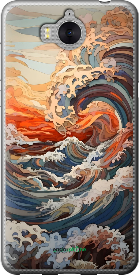 2D пластиковый чехол Арт волны для Huawei Y5 2017 - 6324t-992 изображение 