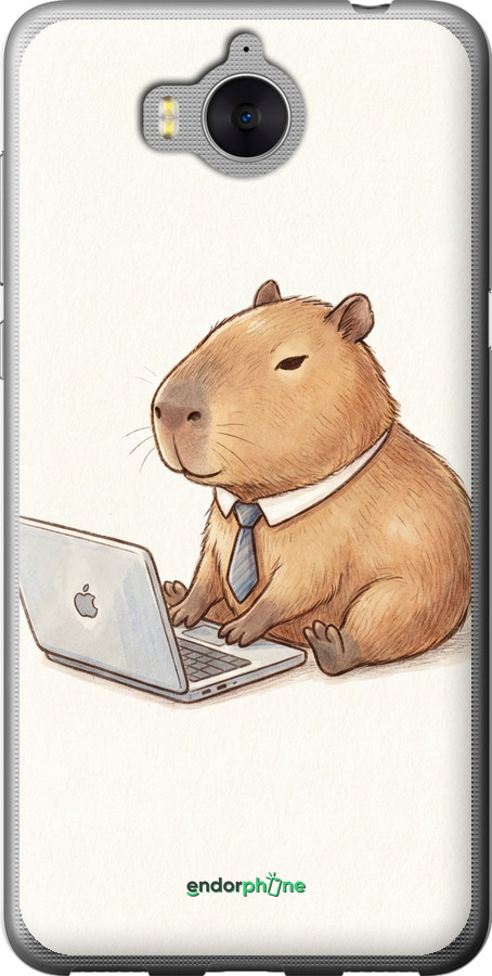 2D пластиковий чехол Funny Capybara CEO Working для Huawei Y5 2017 - 6777t-992 изображение 