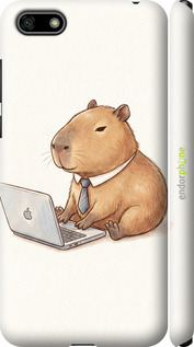 3D пластиковий матовий чохол 'Funny Capybara CEO Working' для Huawei Y5 2018 зображення 1