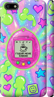 3D пластиковый матовый чехол Y2K Aesthetic Retro Pet: Годуй мене кавою для Huawei Y5 2018 - 6784m-1500 изображение 