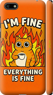 3D пластиковий матовий чехол Funny Cat для Huawei Y5 2018 - 6786m-1500 изображение 