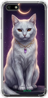 Силіконовий протиударний с посиленими кутами чехол Mystic White Cat Gothic Dark Purple Gold для Huawei Y5 2018 - 6805sp-1500 изображение 