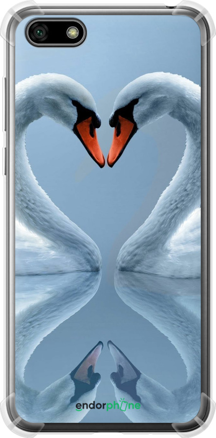 Силикон с усиленными углами чехол Лебеди для Huawei Y5 2018 - 6007sp-1500 изображение 
