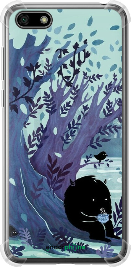 Силикон с усиленными углами чехол Арт принт Тихое место чая для Huawei Y5 2018 - 6544sp-1500 изображение 