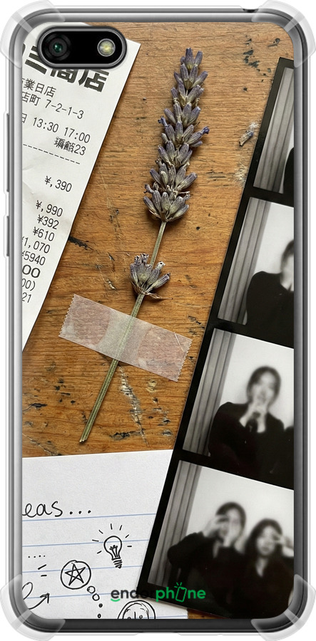 Силіконовий протиударний с посиленими кутами чехол Aesthetic Scrapbook Collage для Huawei Y5 2018 - 6773sp-1500 изображение 