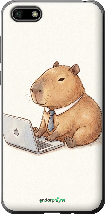 2D пластиковый чехол Funny Capybara CEO Working для Huawei Y5 2018 - 6777t-1500 изображение 
