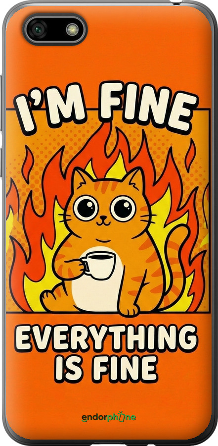 2D пластиковый чехол Funny Cat для Huawei Y5 2018 - 6786t-1500 изображение 