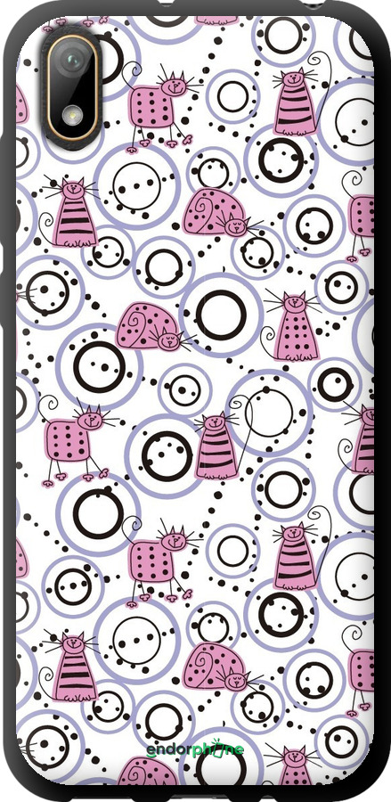 TPU чехол Кумедні коти для Huawei Y5 2019 - 907b-1695 изображение 