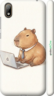 3D пластиковый матовый чехол 'Funny Capybara CEO Working' для Huawei Y5 2019 изображение 1