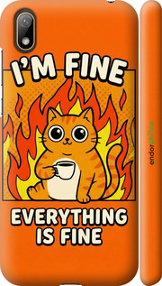 3D пластиковый матовый чехол 'Funny Cat' для Huawei Y5 2019 изображение 3