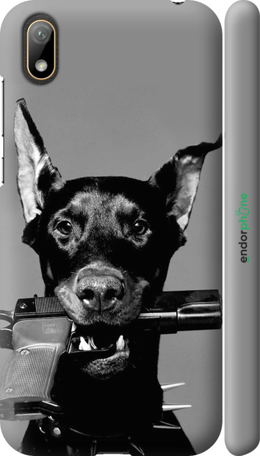 

3D-muovi matta cover "Dobermanni" for Huawei Y5 2019, Harmaa