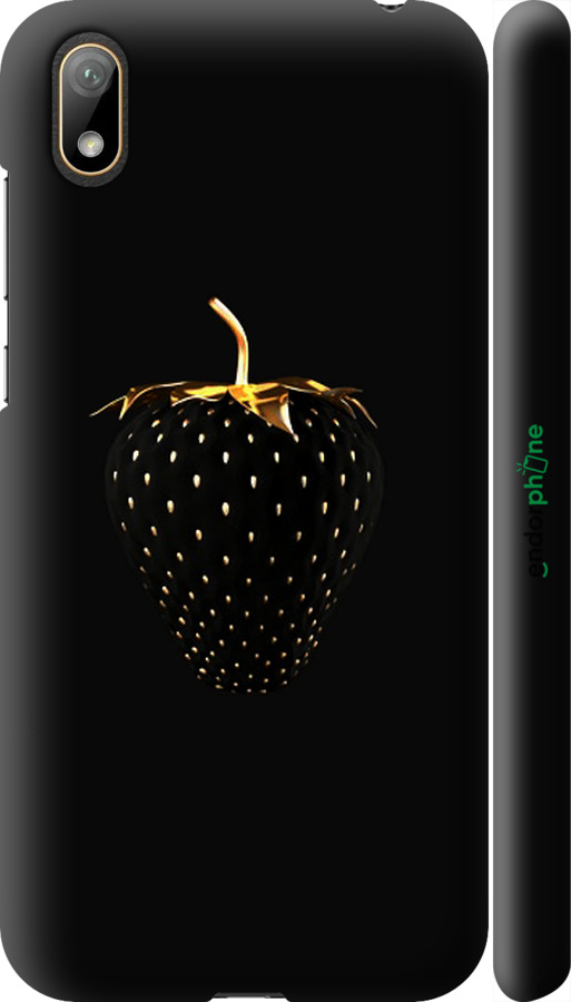 

3D пластиковий матовий чохол "Чорна полуниця" для Huawei Y5 2019, Чорний