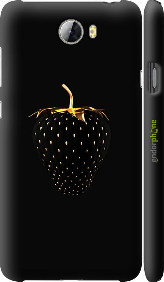 

3D пластиковий матовий чохол "Чорна полуниця" для Huawei Y5 II, Чорний