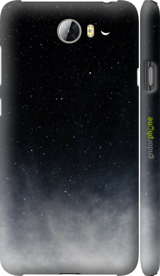 3D пластиковий матовий чехол Голубые облака, Голубая луна для Huawei Y5 II - 6396m-496 изображение 
