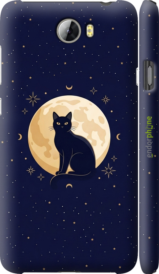 3D пластиковий матовий чехол Cute Cat Celestial/Witchy для Huawei Y5 II - 6787m-496 изображение 