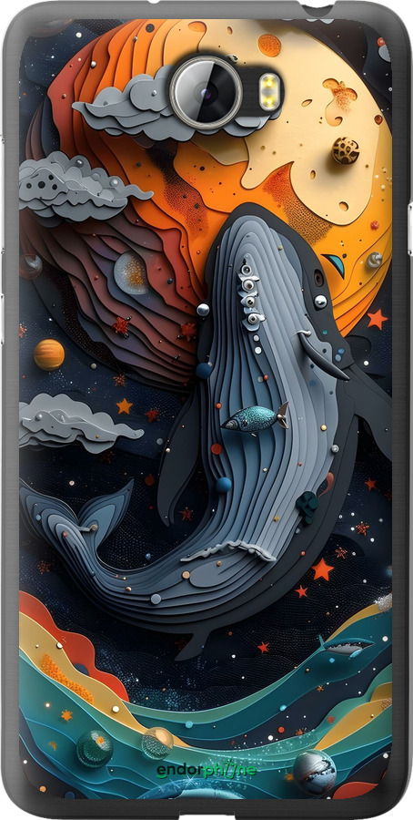 2D пластиковий чехол Кит у космосі для Huawei Y5 II - 6328t-496 изображение 