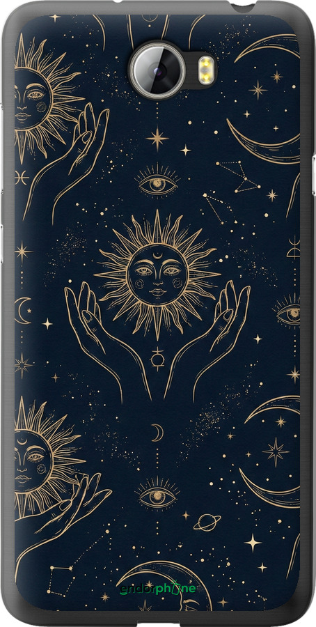 Силіконовий чехол Celestial Harmony: Sun & Moon Gold Mystic Pattern для Huawei Y5 II - 6778u-496 изображение 