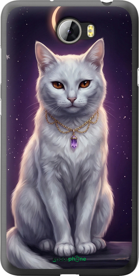 2D пластиковий чехол Mystic White Cat Gothic Dark Purple Gold для Huawei Y5 II - 6805t-496 изображение 