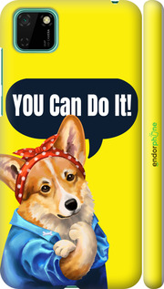 3D пластиковий матовий чехол чехол с корги You Can Do It для Huawei Y5p - 6184m-1936 изображение 