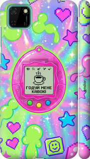 3D пластиковый матовый чехол Y2K Aesthetic Retro Pet: Годуй мене кавою для Huawei Y5p - 6784m-1936 изображение 