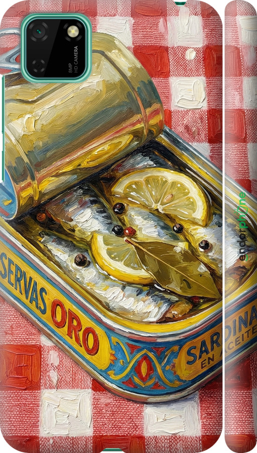 3D пластиковый матовый чехол Vintage Sardine Tin Phone для Huawei Y5p - 6772m-1936 изображение 