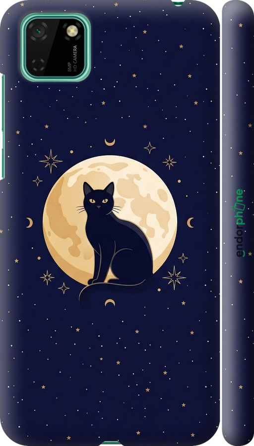 3D пластиковий матовий чехол Cute Cat Celestial/Witchy для Huawei Y5p - 6787m-1936 изображение 