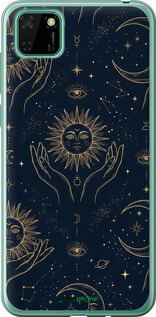 2D пластиковый чехол Celestial Harmony: Sun & Moon Gold Mystic Pattern для Huawei Y5p - 6778t-1936 изображение 