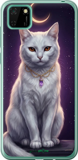 2D пластиковый чехол Mystic White Cat Gothic Dark Purple Gold для Huawei Y5p - 6805t-1936 изображение 