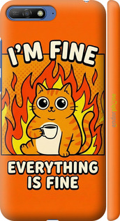 3D пластиковый матовый чехол Funny Cat для Huawei Y6 2018 - 6786m-1637 изображение 