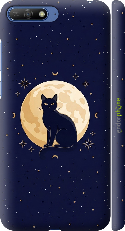 3D пластиковый матовый чехол Cute Cat Celestial/Witchy для Huawei Y6 2018 - 6787m-1637 изображение 