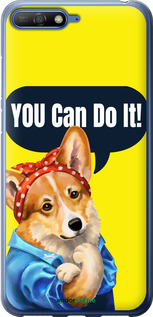 2D пластиковий чехол чехол с корги You Can Do It для Huawei Y6 2018 - 6184t-1637 изображение 