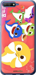2D пластиковий чехол Бейби Шаркс для Huawei Y6 2018 - 6305t-1637 изображение 